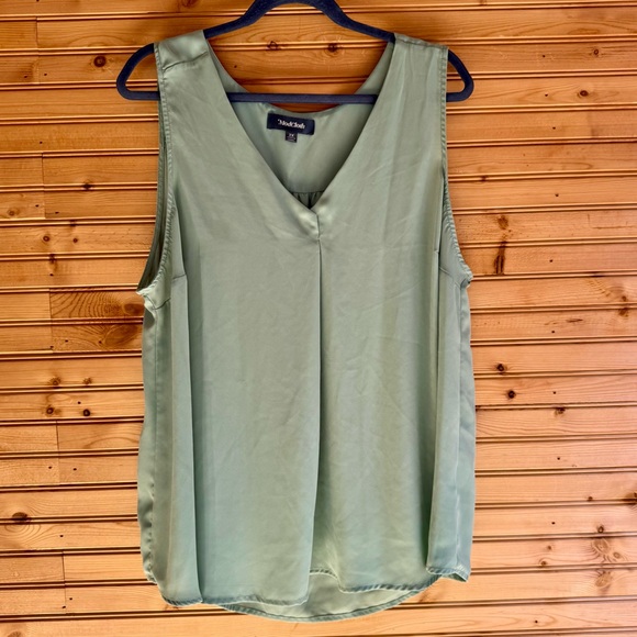 Modcloth Sage Green V-Neck Blouse Women’s Size 2X - Picture 1 of 5